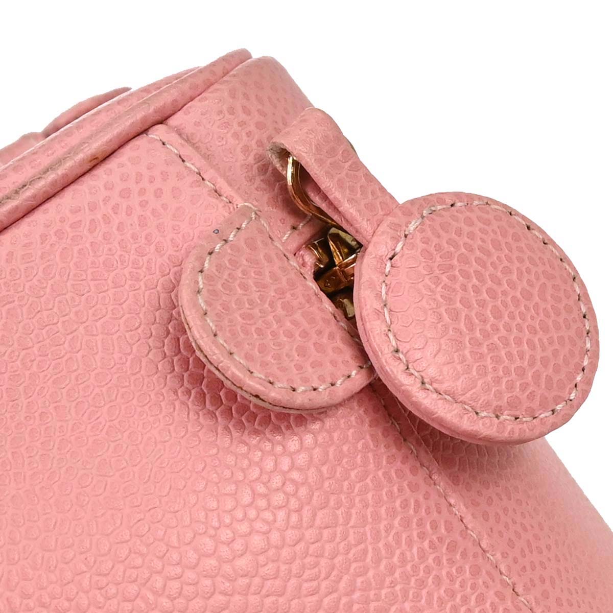 Chanel 2003-2004 Pink Caviar Skin Timeless Vanity Handbag