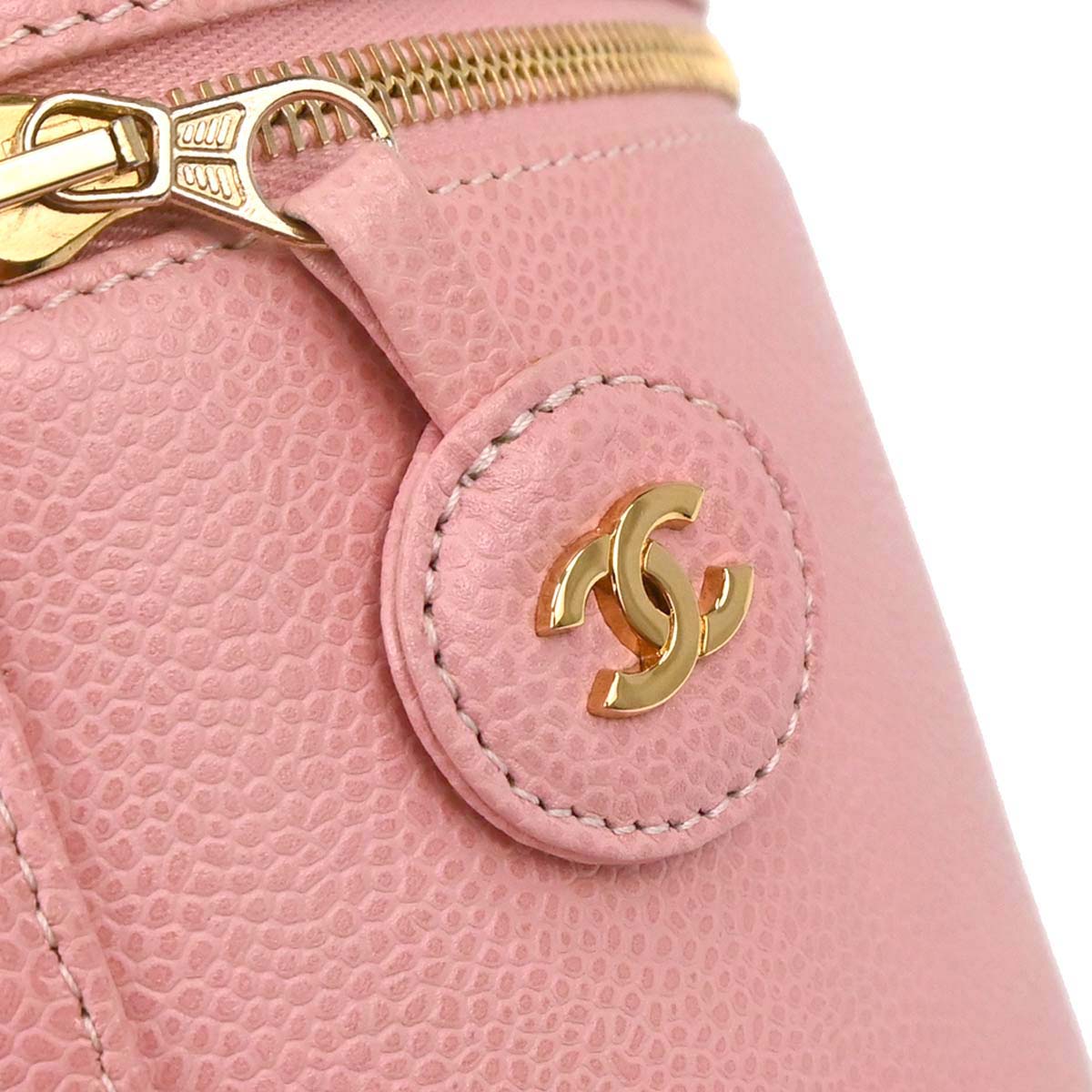 Chanel 2003-2004 Pink Caviar Skin Timeless Vanity Handbag