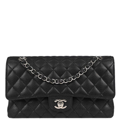 Chanel Black Caviar Skin Medium Classic Double Flap Shoulder Bag