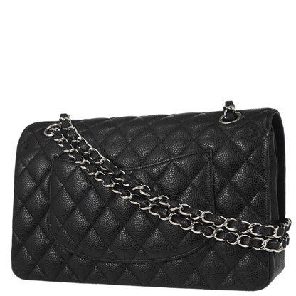 Chanel Black Caviar Skin Medium Classic Double Flap Shoulder Bag