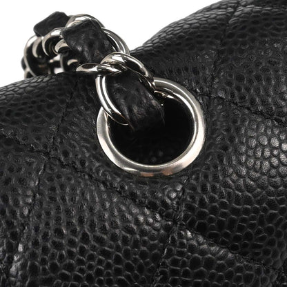 Chanel Black Caviar Skin Medium Classic Double Flap Shoulder Bag