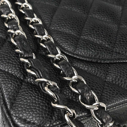 Chanel Black Caviar Skin Medium Classic Double Flap Shoulder Bag