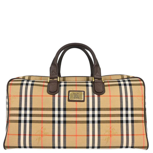 Burberrys Beige House Check Duffle Handbag
