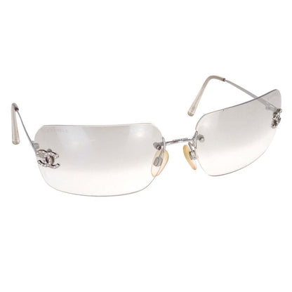 Chanel Sunglasses Eyewear Brown Rhinestone 62□17 120 Small Good