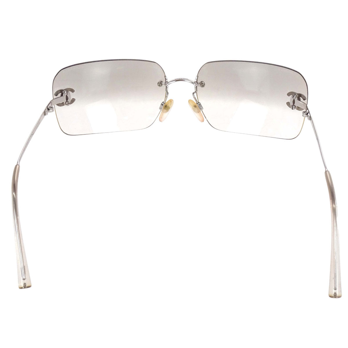 Chanel Sunglasses Eyewear Brown Rhinestone 62□17 120 Small Good