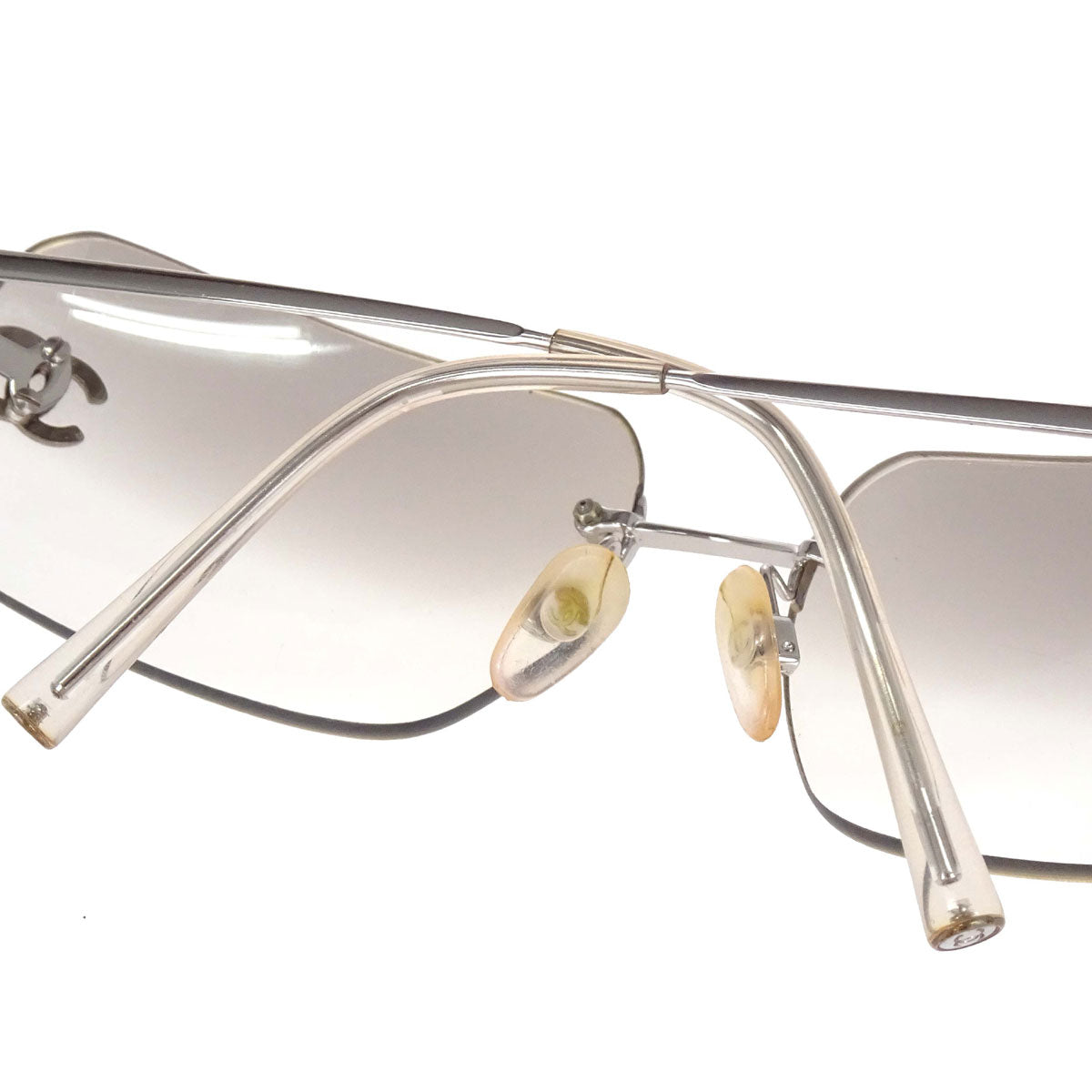 Chanel Sunglasses Eyewear Brown Rhinestone 62□17 120 Small Good