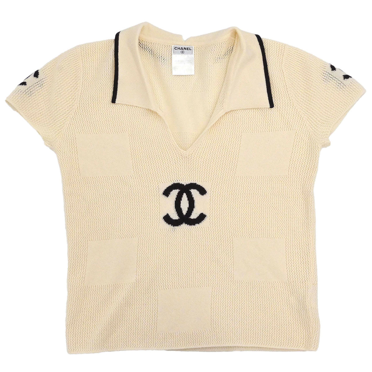 Chanel 2001 Cruise Cashmere V-neck Polo Top #42