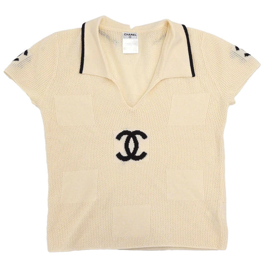 Chanel 2001 Cruise Cashmere V-neck Polo Top #42