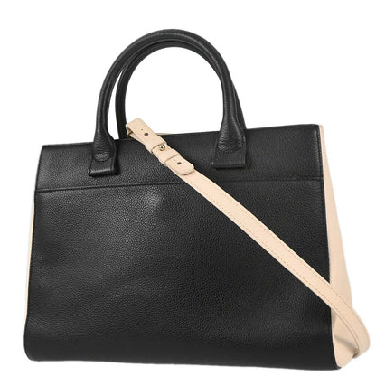Chanel 2017-2018 Black White Calfskin Neo Executive Cerf 2way Shoulder Tote Bag