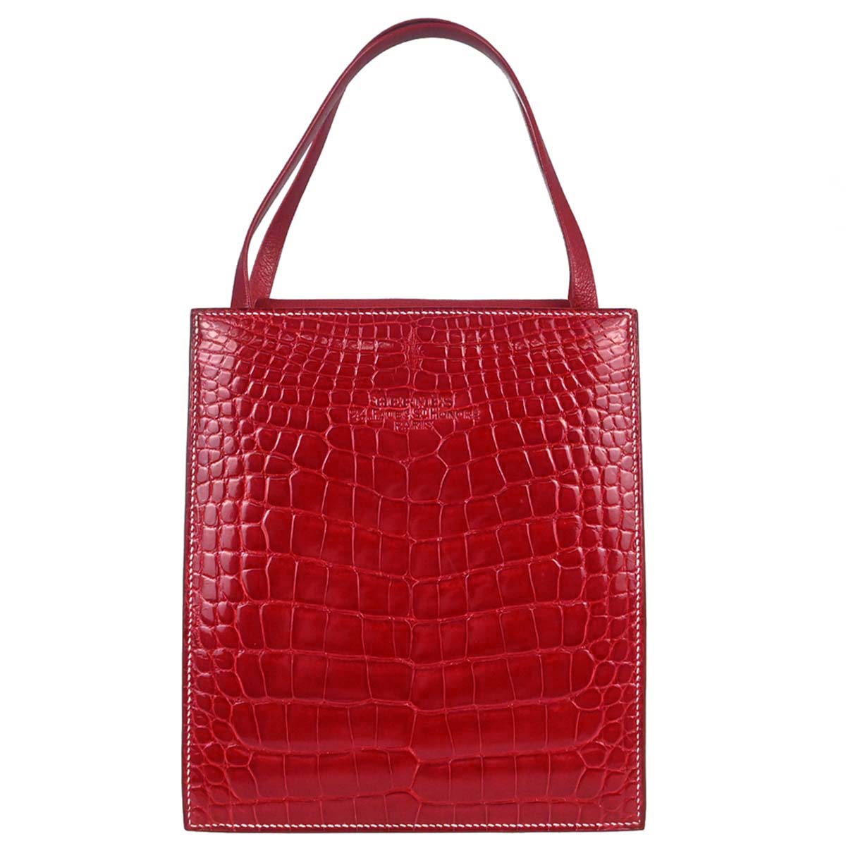 Hermes * Rouge H Alligator Lucy PM Handbag