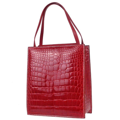 Hermes * Rouge H Alligator Lucy PM Handbag