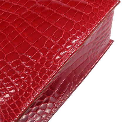 Hermes * Rouge H Alligator Lucy PM Handbag
