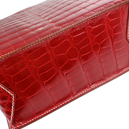 Hermes * Rouge H Alligator Lucy PM Handbag