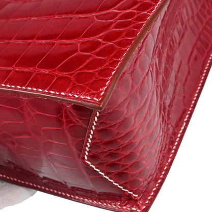 Hermes * Rouge H Alligator Lucy PM Handbag