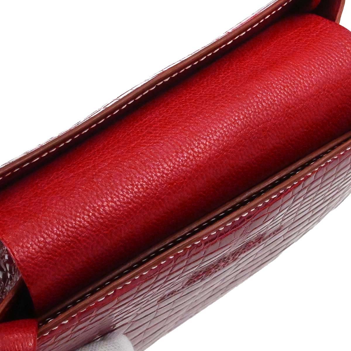 Hermes * Rouge H Alligator Lucy PM Handbag