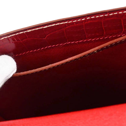 Hermes * Rouge H Alligator Lucy PM Handbag