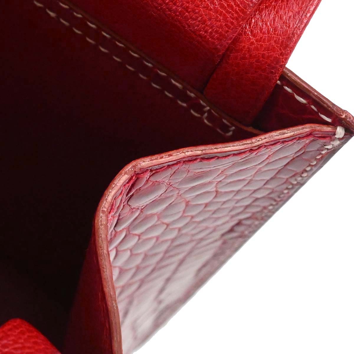 Hermes * Rouge H Alligator Lucy PM Handbag