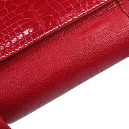 Hermes * Rouge H Alligator Lucy PM Handbag