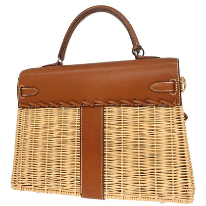 Hermes Fauve Barenia Kelly Picnic Handbag