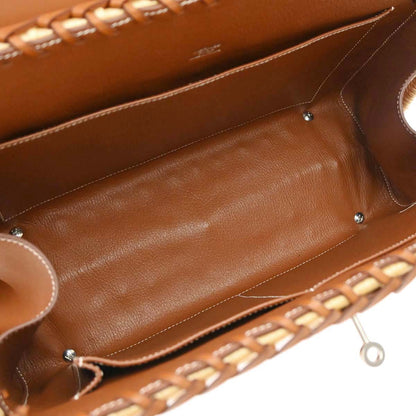 Hermes Fauve Barenia Kelly Picnic Handbag