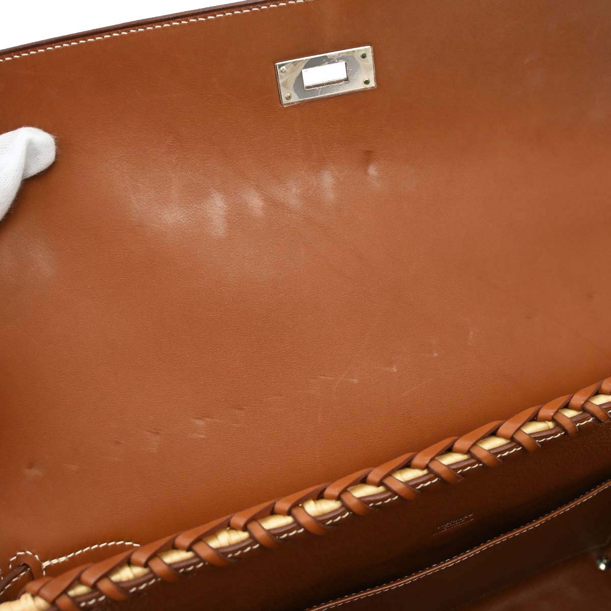 Hermes Fauve Barenia Kelly Picnic Handbag