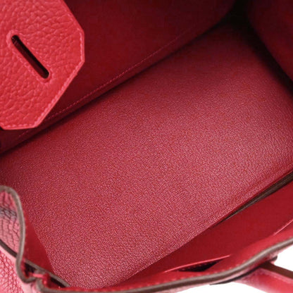 Hermes Rouge Casaque Taurillon Clemence Birkin 30 Handbag