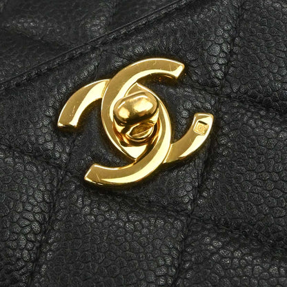 Chanel 1996-1997 Black Caviar Skin Kelly Top Handle Handbag