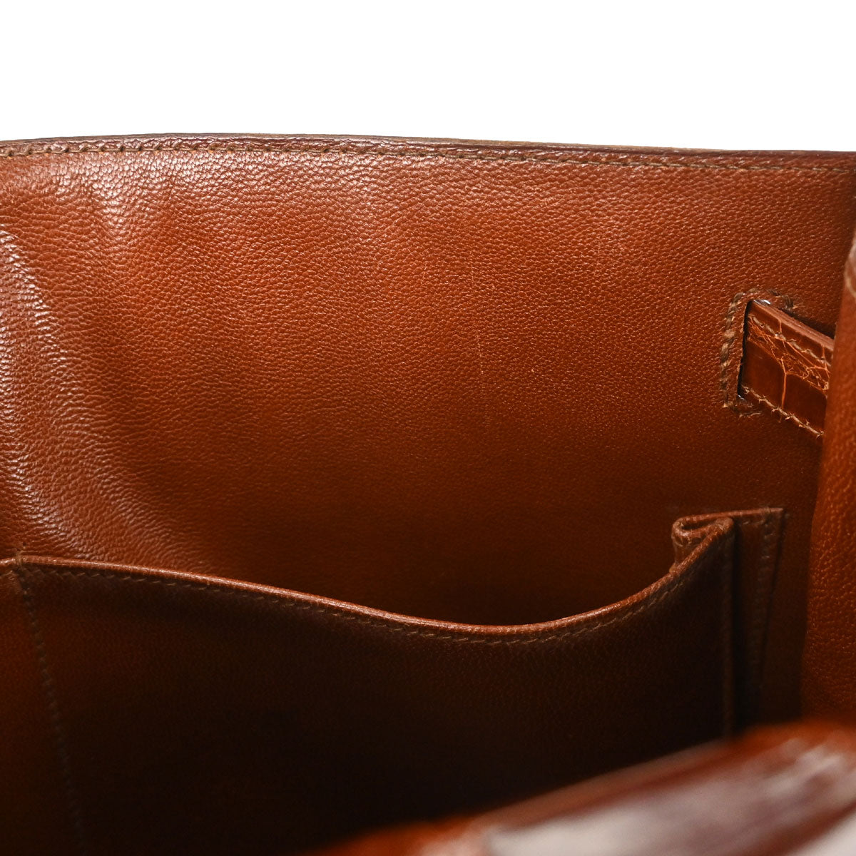 Hermes * Miel Porosus Kelly 32 Sellier 2way Shoulder Handbag