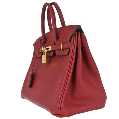 Hermes Rouge Grenade Swift Birkin 25 Handbag