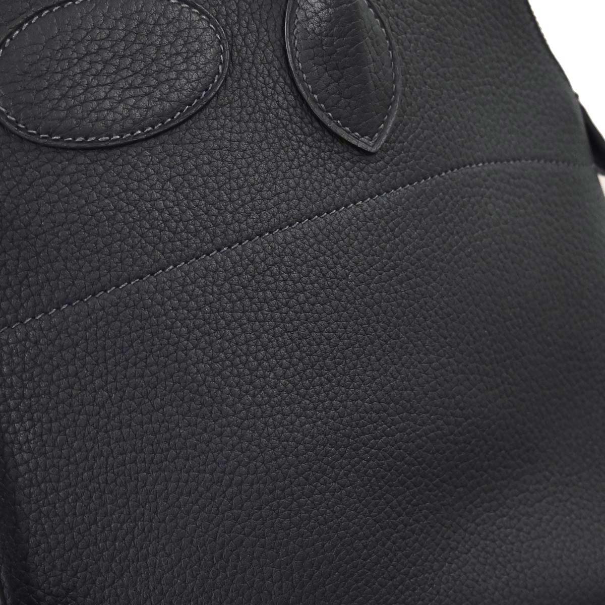 Hermes Blue Indigo Taurillon Clemence Bolide 35 2way Shoulder Handbag