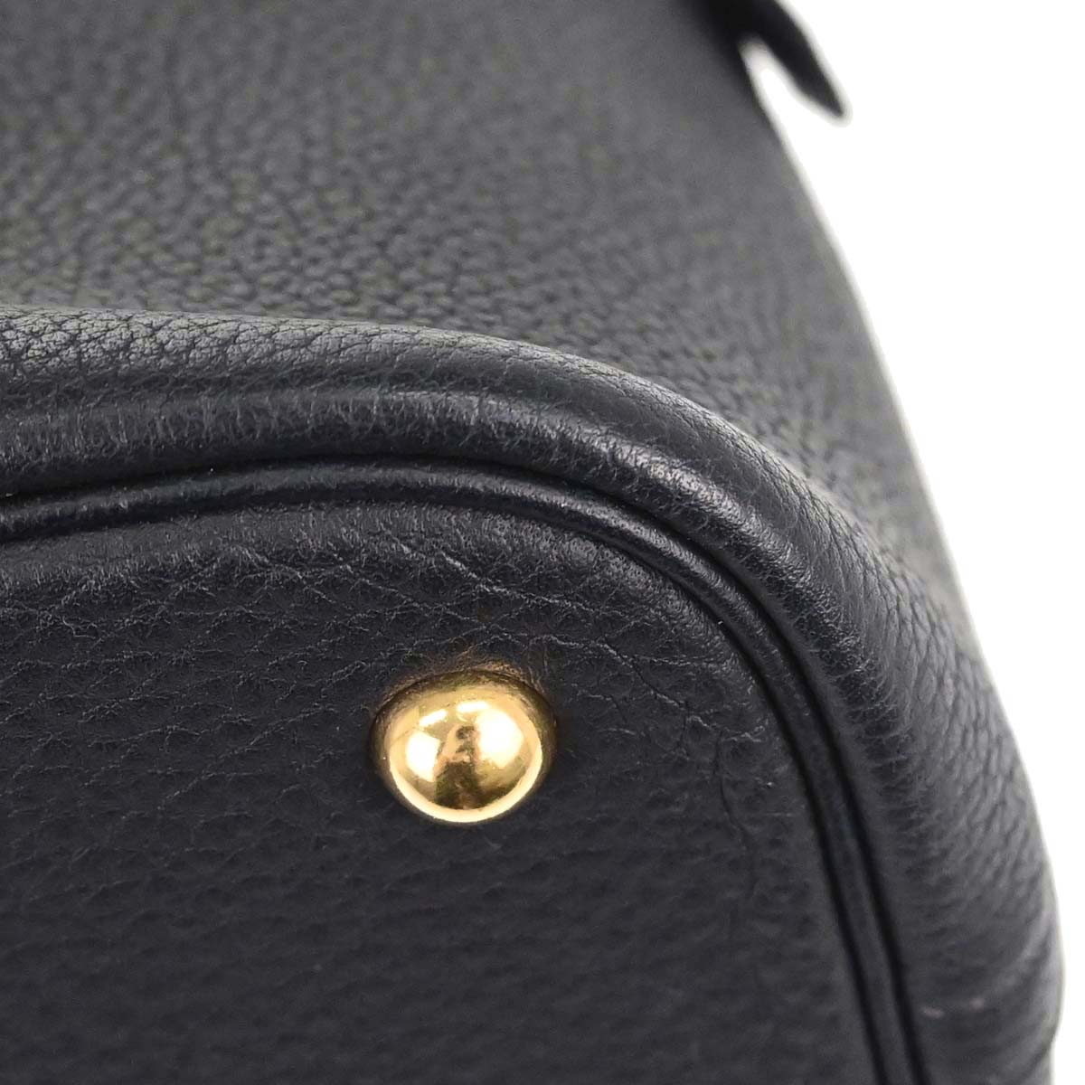 Hermes Blue Indigo Taurillon Clemence Bolide 35 2way Shoulder Handbag
