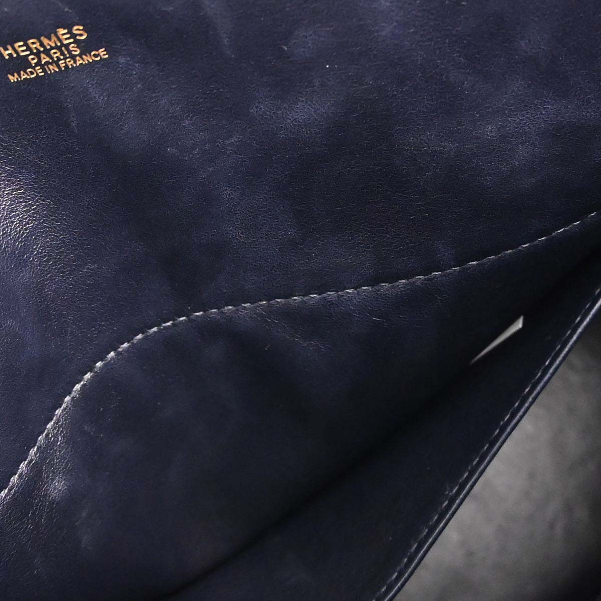 Hermes Blue Indigo Taurillon Clemence Bolide 35 2way Shoulder Handbag
