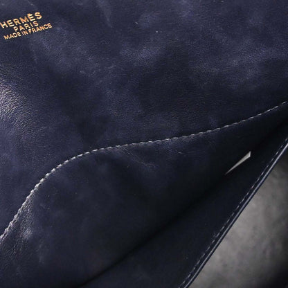 Hermes Blue Indigo Taurillon Clemence Bolide 35 2way Shoulder Handbag