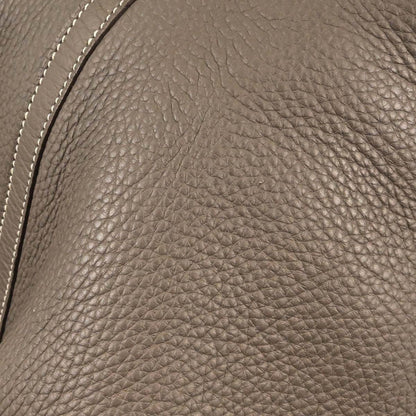 Hermes Etoupe Gray Taurillon Clemence Picotin Lock 22 MM Handbag