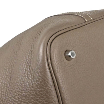 Hermes Etoupe Gray Taurillon Clemence Picotin Lock 22 MM Handbag
