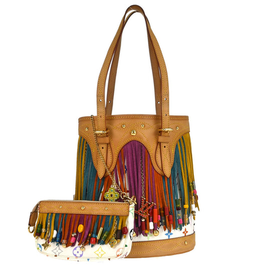 Louis Vuitton 2006 Monogram Multicolor Bucket Fringe Tote Bag M40109