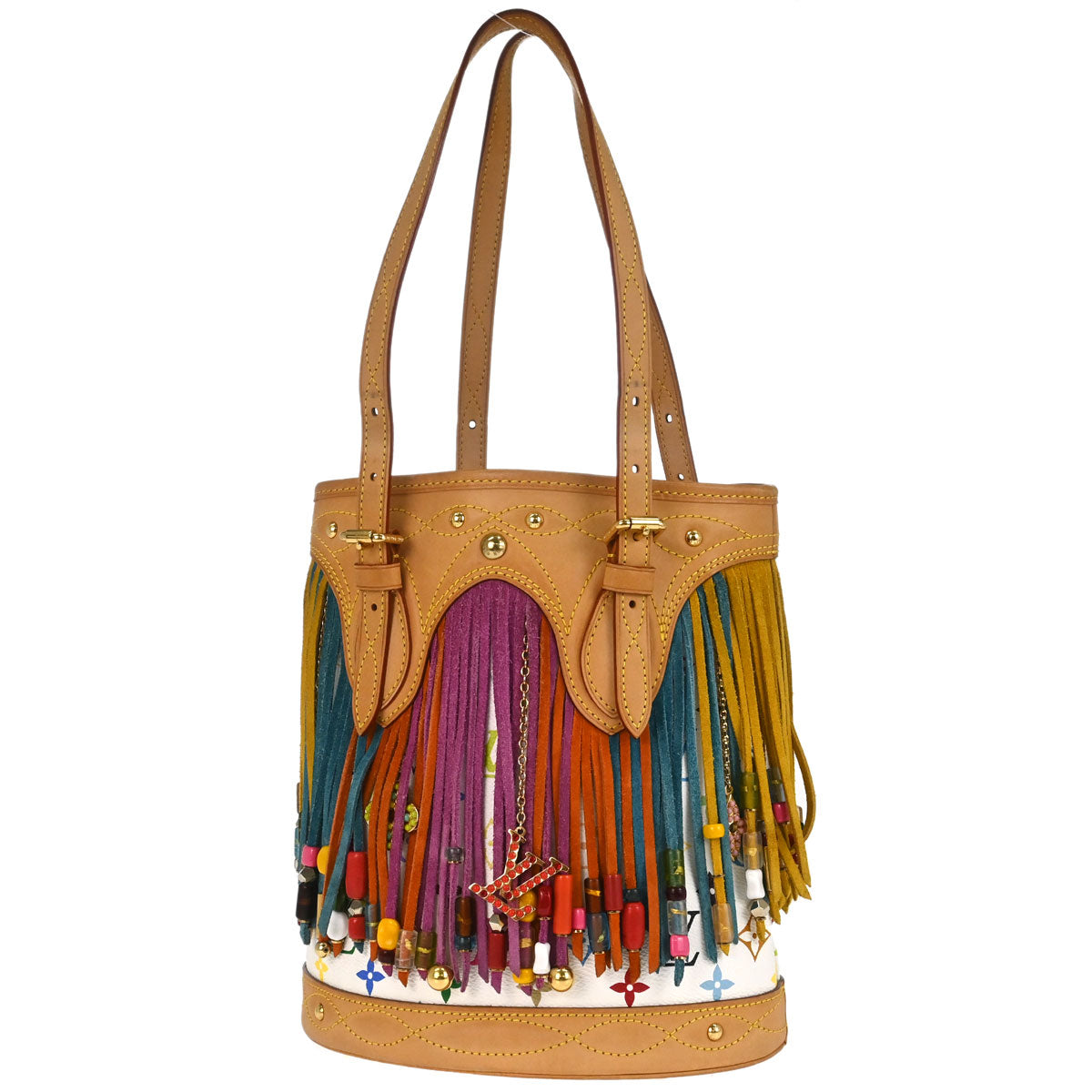 Louis Vuitton 2006 Monogram Multicolor Bucket Fringe Tote Bag M40109