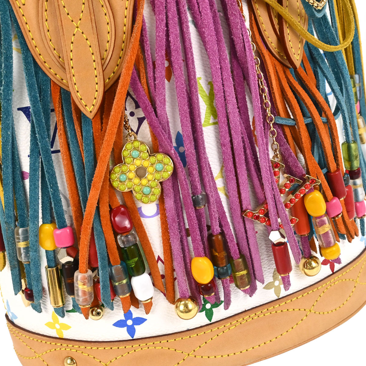 Louis Vuitton 2006 Monogram Multicolor Bucket Fringe Tote Bag M40109