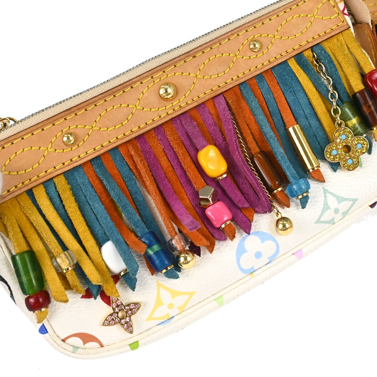 Louis Vuitton 2006 Monogram Multicolor Bucket Fringe Tote Bag M40109