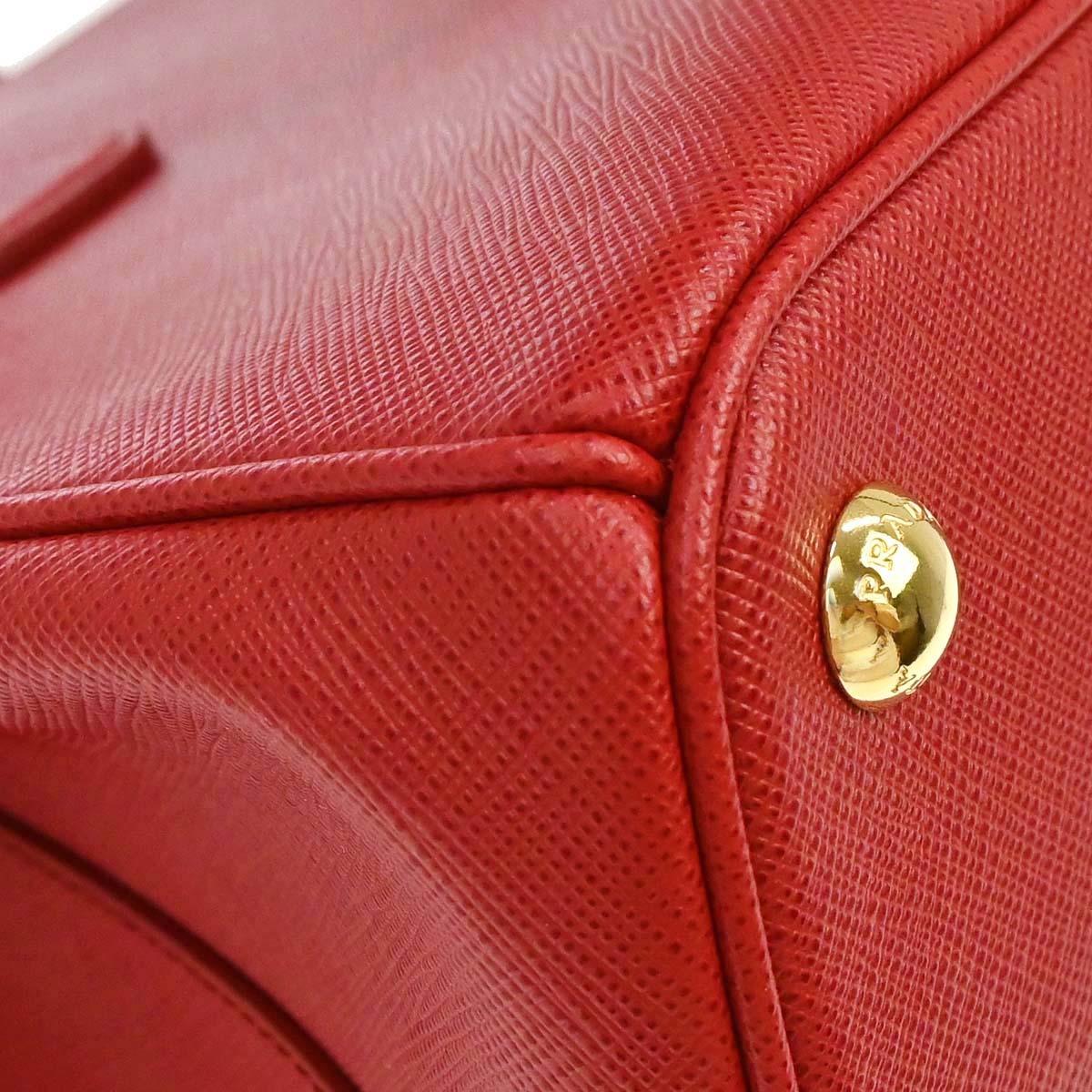 Prada Red Leather Galleria 2way Shoulder Tote Handbag