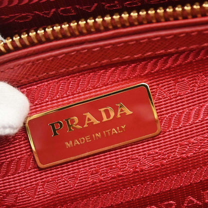 Prada Red Leather Galleria 2way Shoulder Tote Handbag