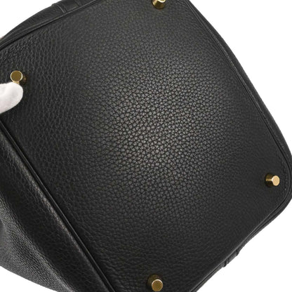 Hermes Black Taurillon Clemence Picotin Lock 22 MM Handbag