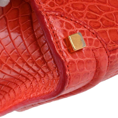 Celine * Red Crocodile Luggage Micro Tote Handbag