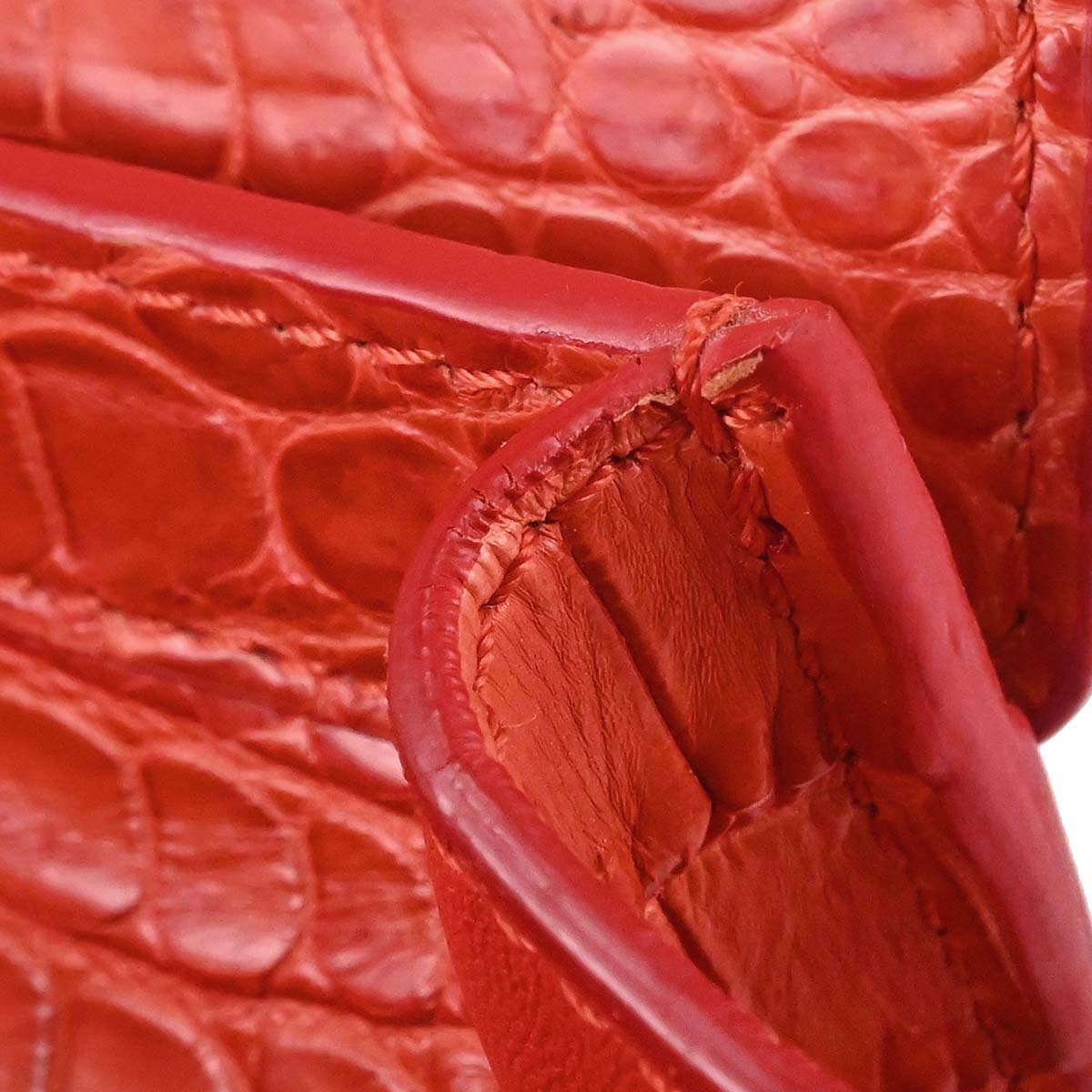 Celine * Red Crocodile Luggage Micro Tote Handbag