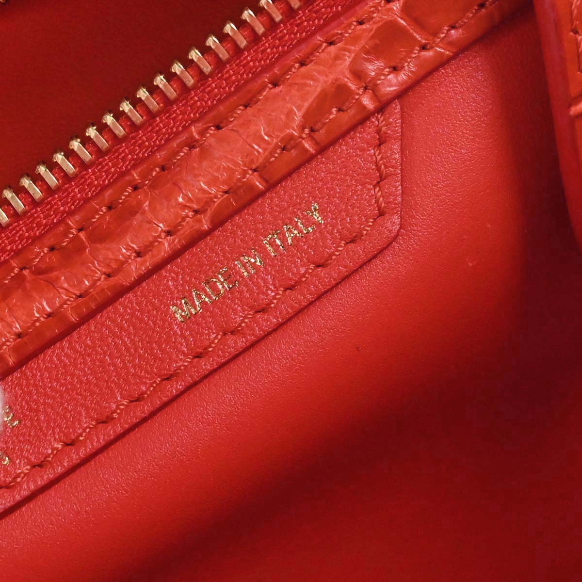 Celine * Red Crocodile Luggage Micro Tote Handbag