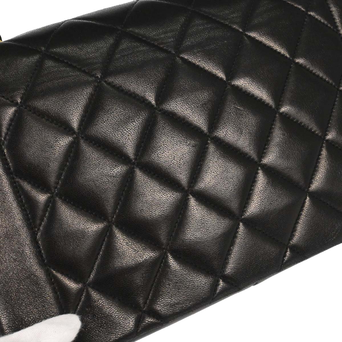 Chanel 1994-1996 Black Lambskin Medium Diana Shoulder Bag