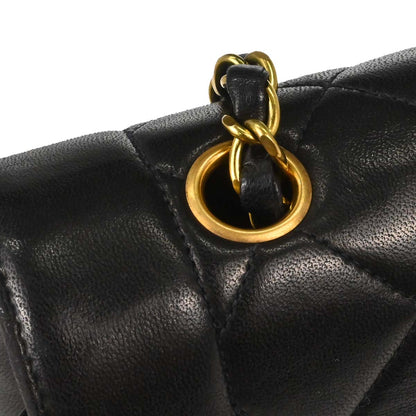 Chanel 1994-1996 Black Lambskin Medium Diana Shoulder Bag