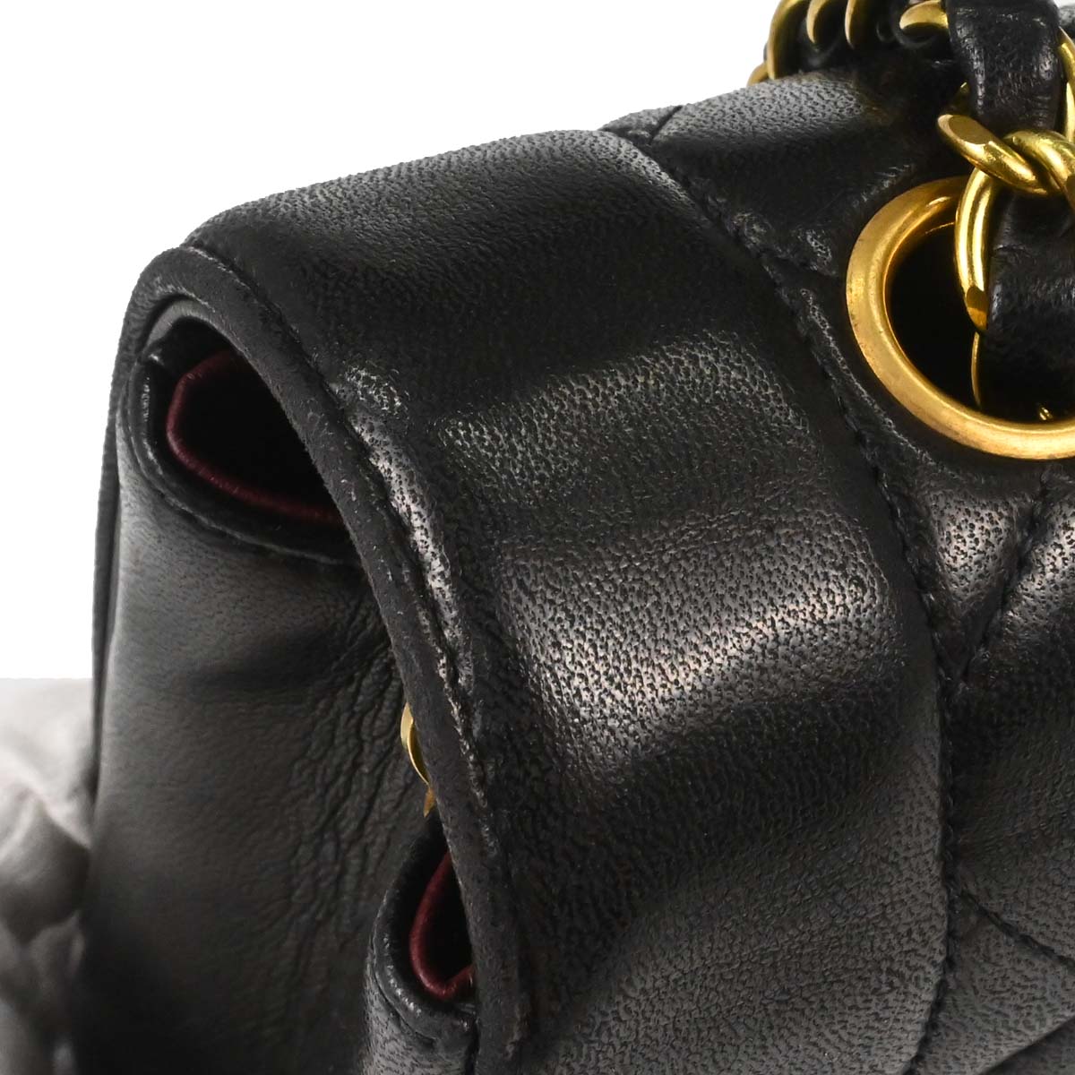 Chanel 1994-1996 Black Lambskin Medium Diana Shoulder Bag