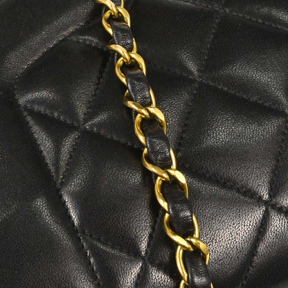 Chanel 1994-1996 Black Lambskin Medium Diana Shoulder Bag