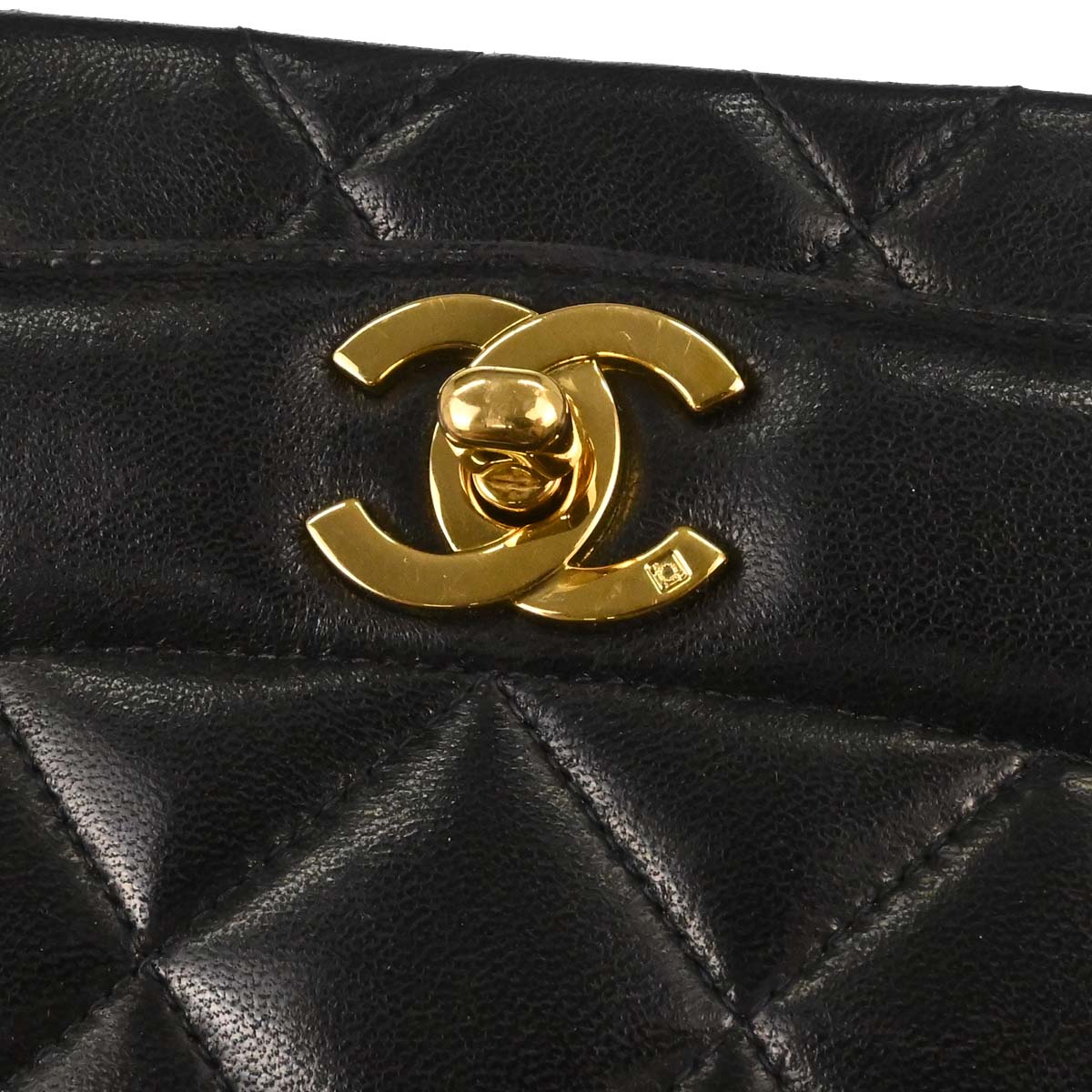 Chanel 1994-1996 Black Lambskin Medium Diana Shoulder Bag